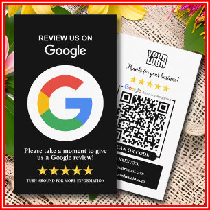 Cartão De Visita Avaliações do Google Código QR Preto para Avalia