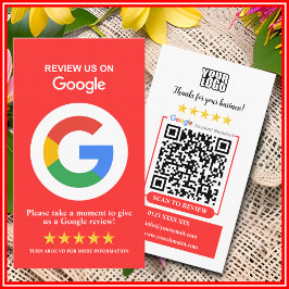 Cartão De Visita Avaliações do Google | Código QR Vermelho de Avali