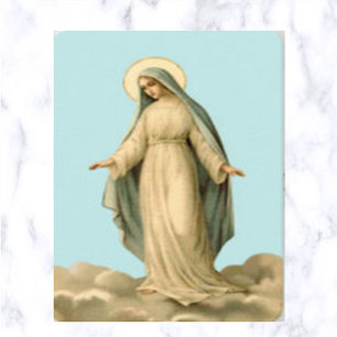 Cartão De Visita Ave Santa Rainha Virgem Maria Prayer Card