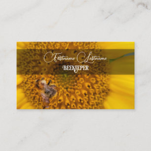 Cartão De Visita Avejeira Mel apiarista flor amarela de abelha