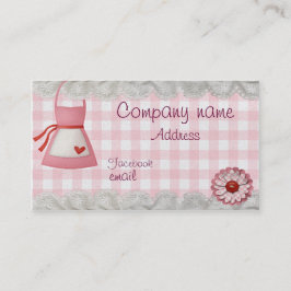 Cartão De Visita Avental da padaria checkered