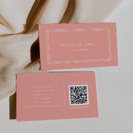 Cartão De Visita AVERY Blush Minimalista Pêssego Coral Macio Código