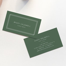 Cartão de Visita Avery Rustic Dark Green Double Fr