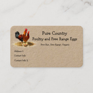 Cartão De Visita Aves De Capoeira, Frango, Ovos De Corra Livre, Org