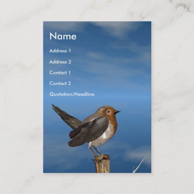 CARTÃO DE VISITA AVES HÍPICAS/MAMA VERMELHA DE ROBINA (Frente)