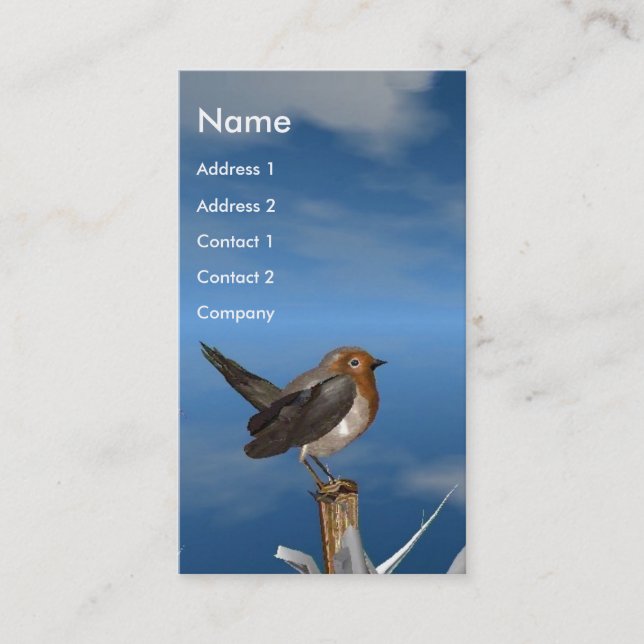 CARTÃO DE VISITA AVES HÍPICAS/MONOGRAMA DA MAMA VERMELHA ROBINA (Frente)