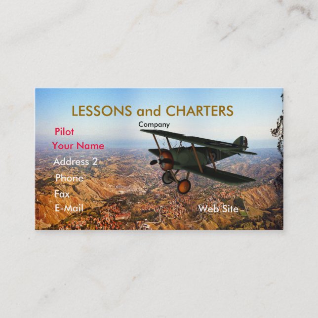 Cartão De Visita Avião (Frente)