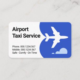 Cartão De Visita Avião Táxi Voando Céus Azuis