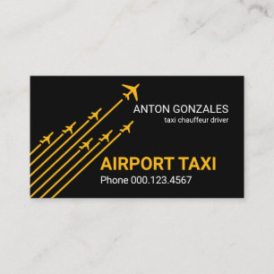 Cartão De Visita Aviões Decolam Táxi Amarelo