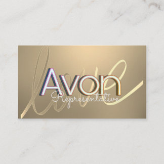 Cartão De Visita Avon personalizado ouro