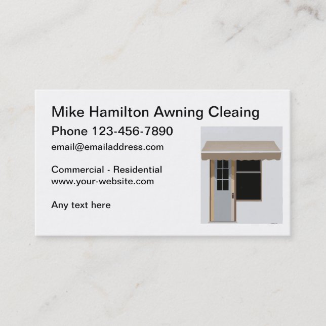 Cartão De Visita Awning Cleaning Service New Business Cards (Frente)