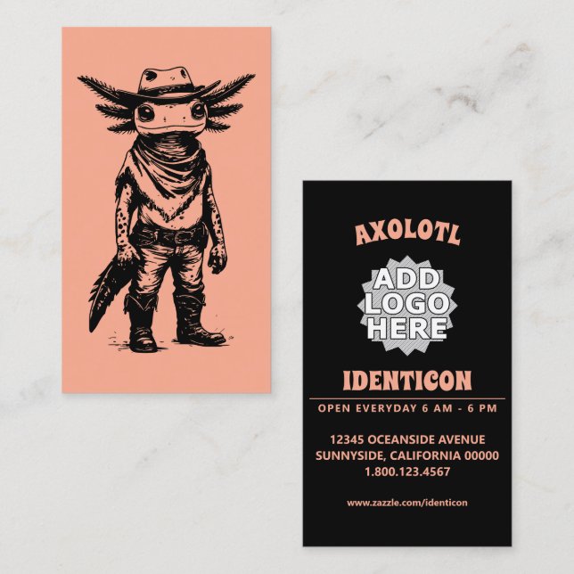 Cartão De Visita axolotl cowboy (Frente/Verso)