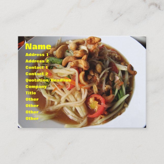 Cartão De Visita Ayutthaya Spicy Papaya Salad [Som Tam] com Cashew (Frente)