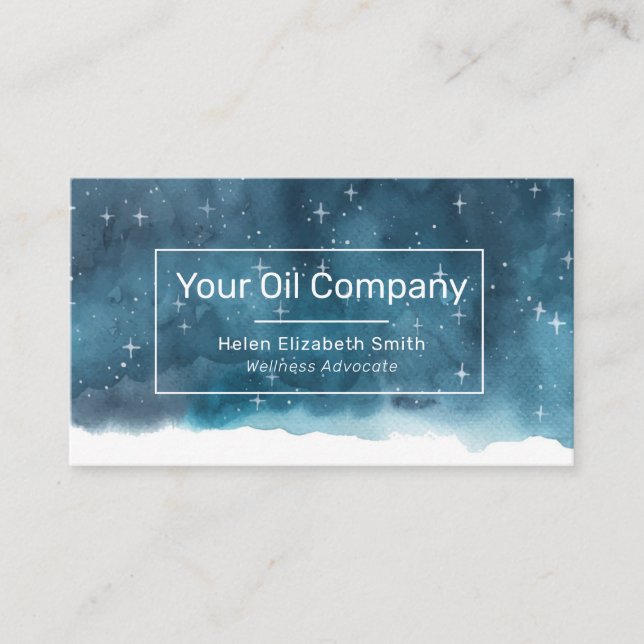 Cartão De Visita Azeitonas Noturnas Paisagem Céu Essencial (Frente)