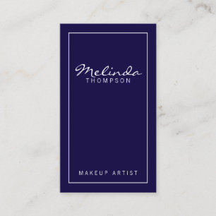 Cartão De Visita Azuis marinhos e branco modernos simples