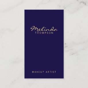 Cartão De Visita Azuis marinhos e ouro modernos simples