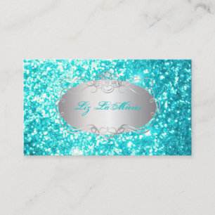 Cartão De Visita Azul Azul Azul Azul Azul Glitter PixDezines