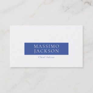 Cartão De Visita Azul Branco Minimalista Moderno Profissional
