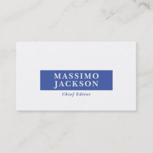 Cartão De Visita Azul Branco Minimalista Moderno Profissional