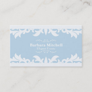 Cartão de Visita Azul Chic Eventos de Casamento El