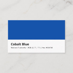 Cartão De Visita Azul-cobalto   "Negrito e confiável"
