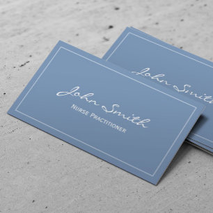 Cartão De Visita Azul da planície do médico da enfermeira