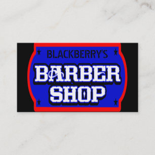 Cartão De Visita Azul de Barbershop