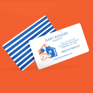 Cartão de Visita Azul de Faz-Tudo de Reparo Domést
