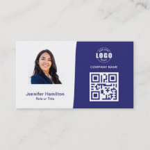 Azul de foto QRCode personalizado profissional