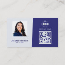 Azul de foto QRCode personalizado profissional