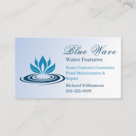 Cartão De Visita Azul de instalação do recurso de água