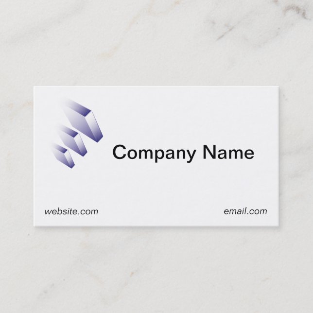 Cartão de visita azul de logotipo simples e simple (Frente)