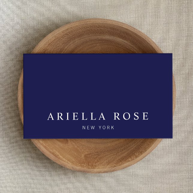 Cartão De Visita Azul de Marinho profissional elegante (Criador carregado)