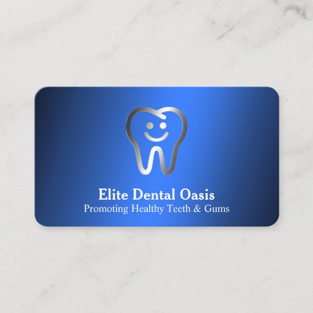Cartão De Visita Azul Dentista (Frente)