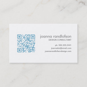 Cartão de visita azul do CÓDIGO de Lite QR