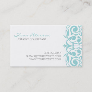 Cartão de visita azul do damasco