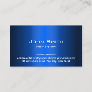 Cartão de visita azul do engenheiro de segurança