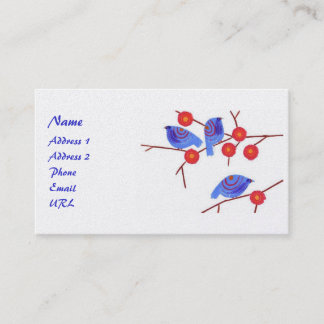 Cartão de visita azul dos pássaros - personalizado