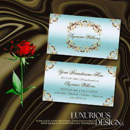 Cartão De Visita Azul-Dourado-decor nobre, Impressionante e Luxuoso