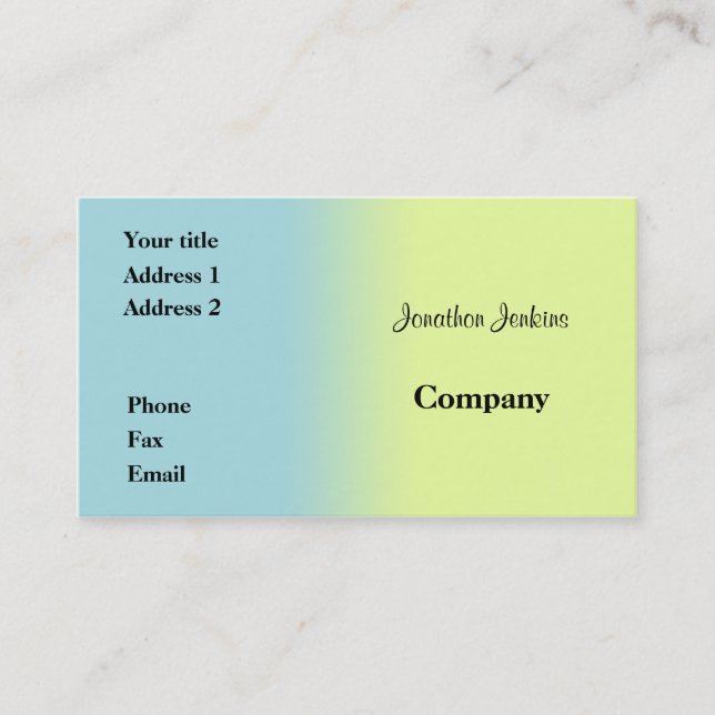 Cartão De Visita Azul e amarelo (Frente)