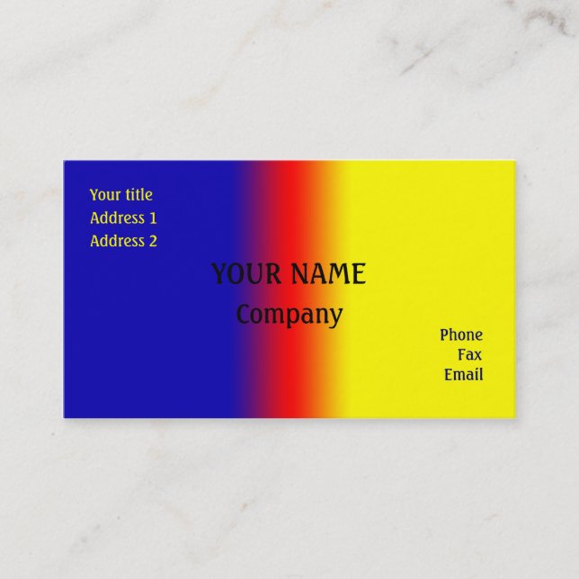 Cartão De Visita Azul e amarelo (Frente)