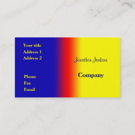 Cartão De Visita Azul e amarelo