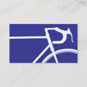 Cartão de visita azul e branco da bicicleta