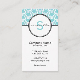 Cartão De Visita Azul e Branco modernos