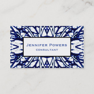 cartão de visita azul e branco personalizados da a
