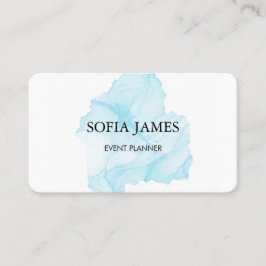 Cartão de visita azul e preto simples e elegante