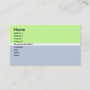 Cartão de visita azul e verde