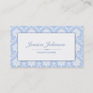 Cartão de visita azul elegante da cor damasco