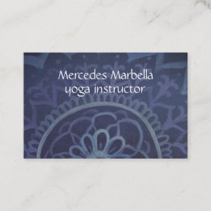 Cartão de visita azul elegante da mandala do