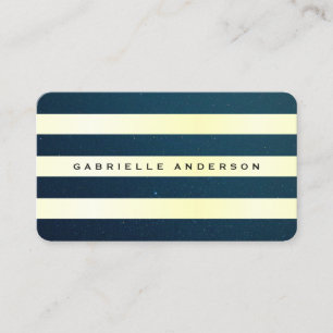 Cartão De Visita Azul Elegante Espetado   Padrão de Stripe